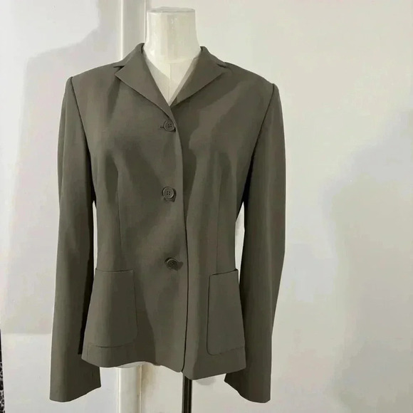 Ann Taylor Jackets & Blazers - Ann Taylor Loft Stretch Women’s Wool Blend Blazer Jacket Green Gray Lined Career